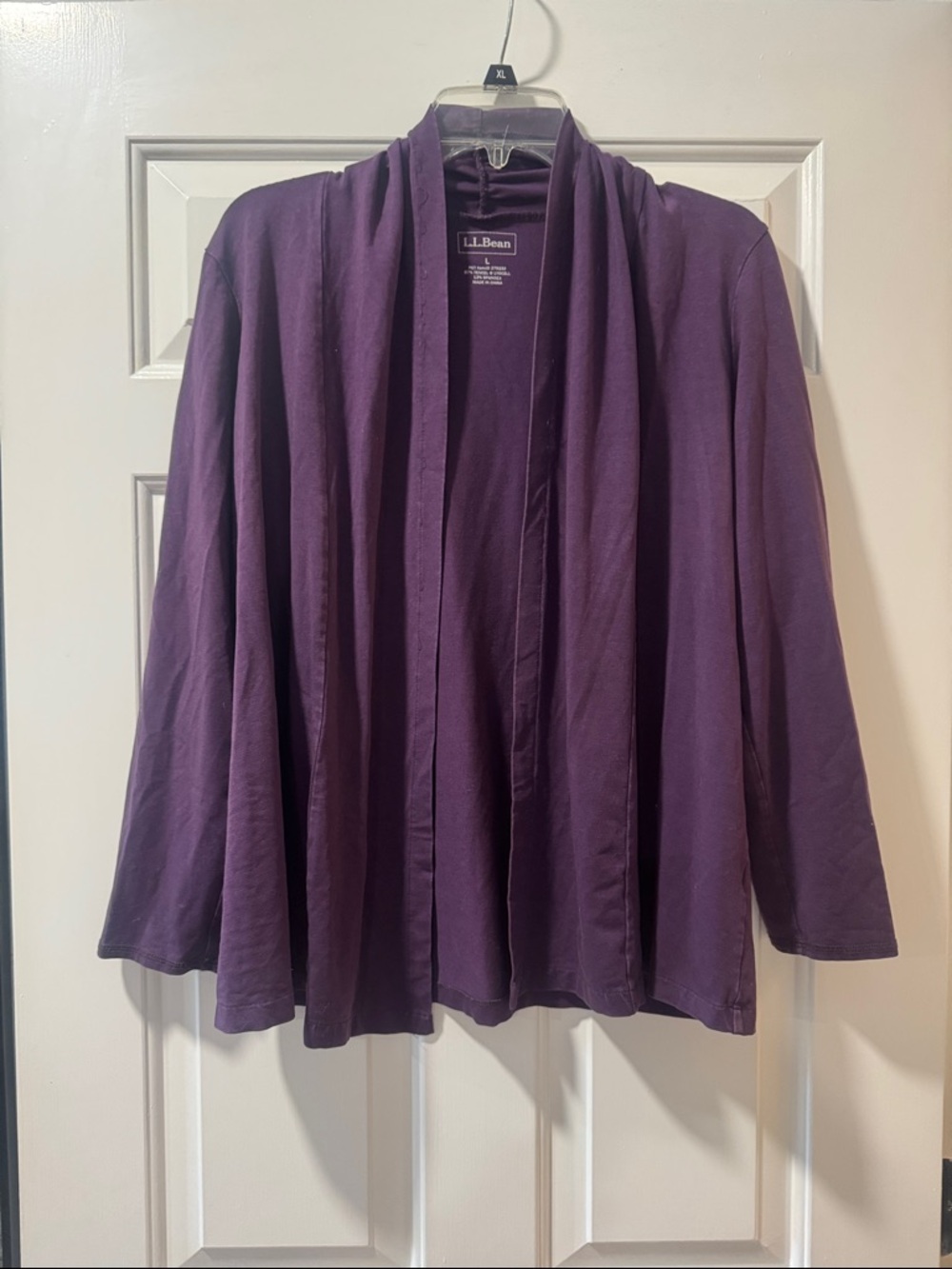 L.L. Bean Rich Purple Open Cardigan